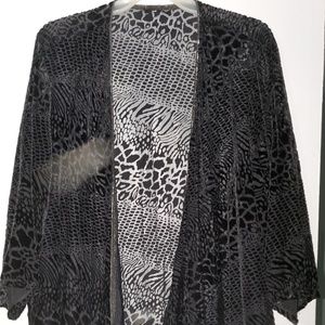 Animal Print Black Cardigan